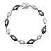 Sporting Goods : Sterling Silver Black and White Diamond Bracelet, 7.25"