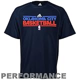 adidas Oklahoma City Thunder Navy Blue Practice Performance T-shirt