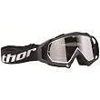 Thor MX Hero Painted Adult Off-Road Motorcycle Goggles w/ Free B&F Heart Sticker Bundle - Flat Black
