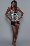 Hello Kitty Intimates The Graphic Addict PJ Short Set in Black,Sleepwear for Women