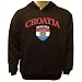 Croatia Crest Sweatshirt, Croatian Flag Hoodie, X-Large, Black