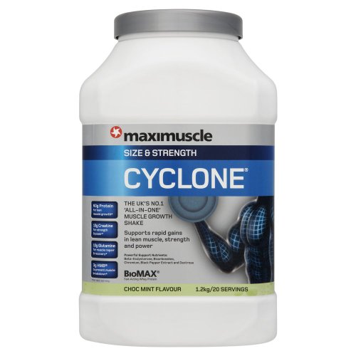 Maximuscle Cyclone 1200 g Choc Mint Size and Strength Shake Powder