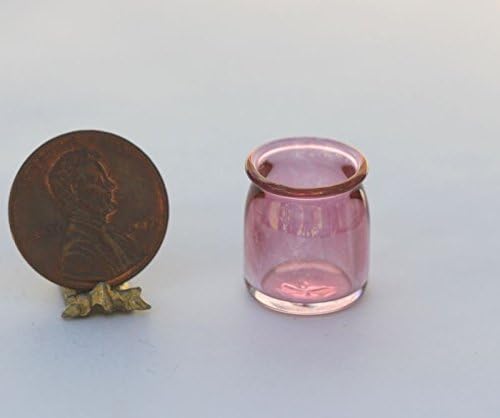 Dollhouse Miniature Artisan Cranberry Glass Jam Jar by Philip Grenyer