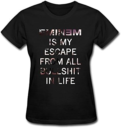 Women's Eminen Is My Escape From All Bull Shit In Life T-shirt Black M