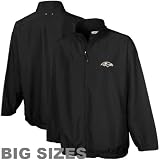 NFL Cutter & Buck Baltimore Ravens Black Astute Big Sizes Performance Full Zip Windshirt (XXX-Large)