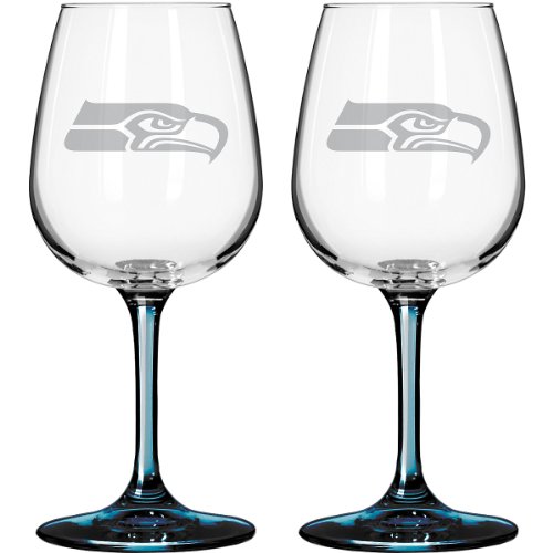 Boelter Seattle Seahawks 12Oz. Clear Wine Glasses- Set Of 2 Set Of 2