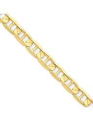 Polished 14K Gold 6.25mm Concave Anchor 8"" Chain Bracelet