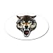 22x14 Oval Wall Vinyl Sticker Wolf Bite