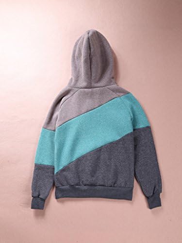 Canday Women's Autumn Winter Sexy Colorblock Thick Hooded Sweatshirt