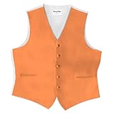 Tangerine Satin 5 Button Full Back Vest
