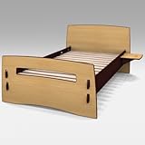 IMAGE OF Legare Natural and Espresso Twin Size Reversible Platform Bed - LGF055