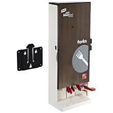 SmartStock SSFDSP06 10" Width x 24.50" Height x 6.5" Depth, Translucent Smoke Cutlery Fork Dispenser