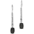 14K White Gold Onyx and Diamond Earrings
