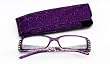 Purple Rhinestone Rectangled wide temple Computer Eyed