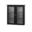 Elegant Home Fashions Chesterfield Collection Wall-Mount Medicine Cabinet with Tempered-Glass Doors, Espresso