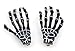 Leegoal New Fashion Skeleton Hand Bone Hair Clip (Black)
