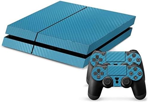 M Skin Blue Carbon Fiber Vinyl Decal Sticker Skin for Playstation 4 PS4 Console+Controller