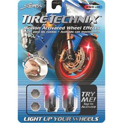 TireTechnix Hex Red-White-Blue L E D Wheelchair Valve Caps – 2 pack