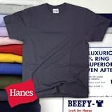 Hanes 【Beefy】ビーフィークルーネックTシャツ【無地】(HBM5180-1)ホワイトM