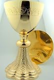Grape & Wheat Church Chapel Gold Gild Priest Chalice & Paten Pastor Gift 8