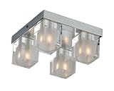 ET2 Lighting E22038-18 4LT Flushmount Chrome Blocs Contemporary flush mounts