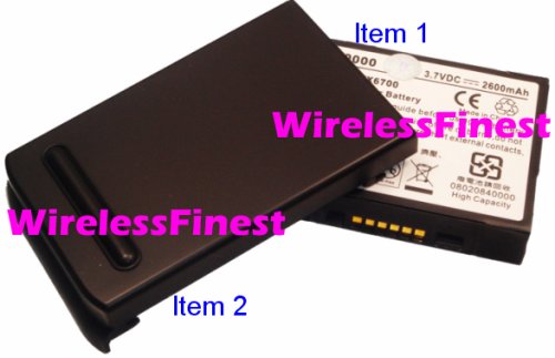 2600mah Ultimated Extended Life Battery High Capacity + Battery Door Cover Black Color for Audiovox Sprint Verizon Ppc6700 PPC 6700 Vx6700 Vx 6700
