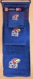 Kansas Jayhawks 3 Piece Embroidered Bath Towel Gift Set