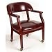 Boss B9545 Captain's Guest Arm Chair with Casters Oxblood Vinyl
