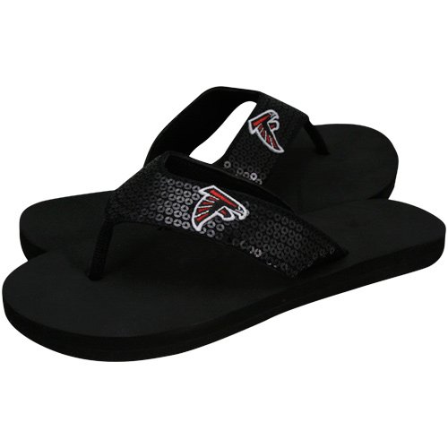 Atlanta Falcons Black Sequin Strap Flip Flops (5/6)