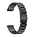 LDFAS Compatible for Fossil Q Band, 22mm Solid Stainless Steel Metal Strap Compatible for Fossil Q Marshal, Wander, Founder Gen 2 / Q Explorist Gen 3 / Q Explorist HR Gen 4, Grant, Commuter, Black