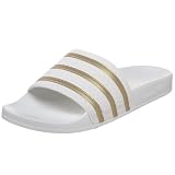 adidas Originals Men's adilette Sandal,White/Gold,10 D US