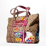 NEW AUTHENTIC COACH POPPY SIGNATURE APPLIQUE GLAM TOTE