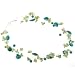 Freshwater Pearl Necklace with Chipped Gemstones - Green - 18'' Length