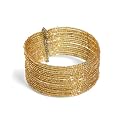 Glass Beads and Wire Amber Cuff "Freedom Cuffs Cuff [Amber]" -Fair Trade Gifts