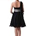 Fashion Plaza Chiffon Ribbon One-shoulder Bridesmaid Homecoming Party Dress D0172