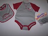 Alabama Crimson Tide Mighty Mac Baby Football Onesie, Bib, and Booties, 3-6 mos