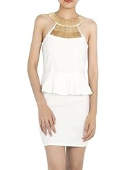 Halter Sleeveless Peplum Sequined Mini Dress 