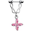 Pink Gem Flower Helix Cartilage Earring