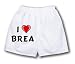 White Boxer Short with I Love Brea