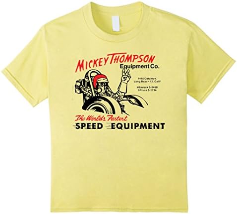 Kids Mickey Thompson The Worlds Fastest Speed Equiment TShirt 8 Lemon