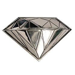 Silver Star "Diamond" Silver Chrome Belt Buckle