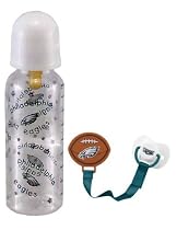 Philadelphia Eagles Infant Baby Bottle and Pacifier with Clip Set
