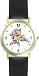 Two Angels - Cherub, Angel or Cupid Theme - WATCHBUDDY&reg; DELUXE TWO-TONE THEME WATCH - Arabic Numbers - Black Leather Strap-Size-Large ( Men's Size or Jumbo Women's Size )