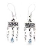 172 Aztec Goddess Earrings Organic / Silver Jewelry of Bali
