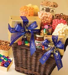 Gold Stars & Swirl Basket by The Popcorn Factory