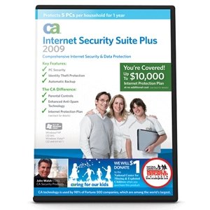 CA Internet Security Suite Plus 2009 5-User Software – Anti-Virus, Firewall, Anti-Spyware, Data Backup