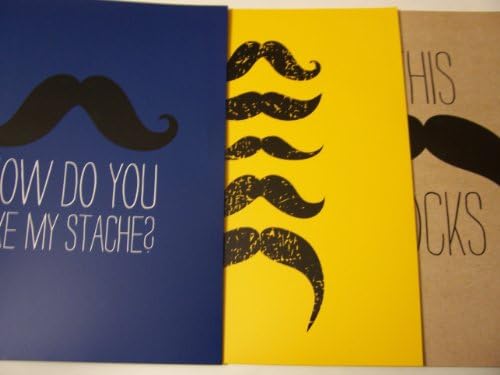 Gartner Studios Mustache Party 3 Folder Set ~ This Rocks, Sampling on Yellow, How Do You Like My Stache?