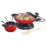 Bestron - DKEL175R - 2 en 1 Set - Fondue / Wok - Rouge - 1300 W