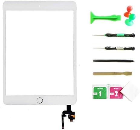 eSack® White Touch Screen Digitizer Front Glass 7.9" With Home Button IC Connector for IPAD MINI 3 A1599 A1600 Wi-Fi /Cellular + Repair Tools included