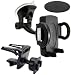 Arkon Universal Mini Grip Windshield with Dashboard and Vent Mount for Mobile Phones and Smartphones (Black)
